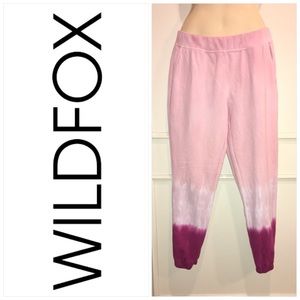 WILDFOX pink Dip Dye Tie Dye joggers